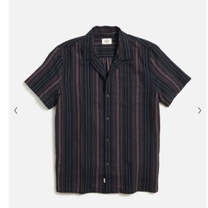Vertical Stripe Resort Shirt in Black Multiple Stripe